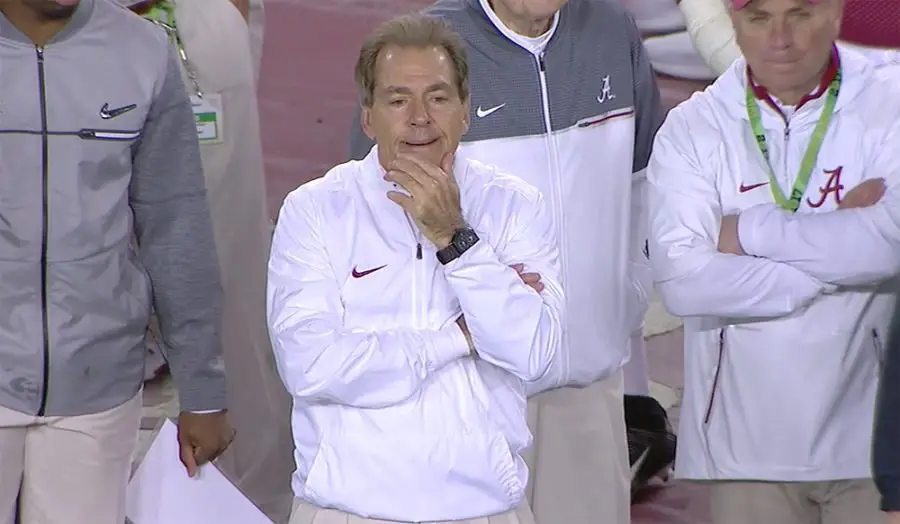 Alabama head coach Nick Saban