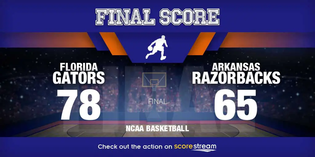 Arkansas v Florida college basketball scores