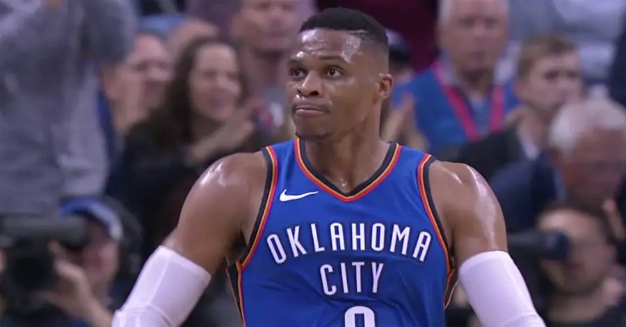 Russell Westbrook from the Oklahoma City Thunder