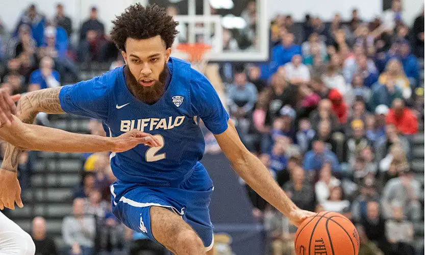 Jeremy Harris of Buffalo basketball in action