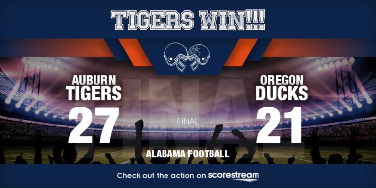 Final Score: No. 16 Auburn Beats No. 11 Oregon 27-21