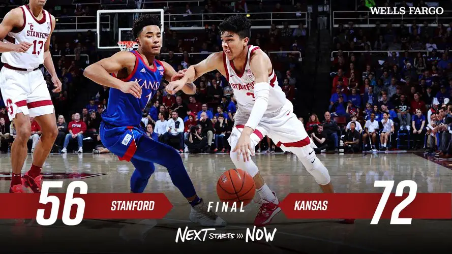 No. 5 Kansas Pulls Away For 72-56 Road Win Over Stanford