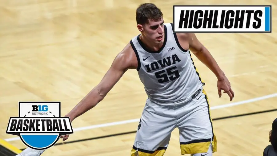 Iowa-Hawkeyes-Luka-Garza Earns-Double-Double