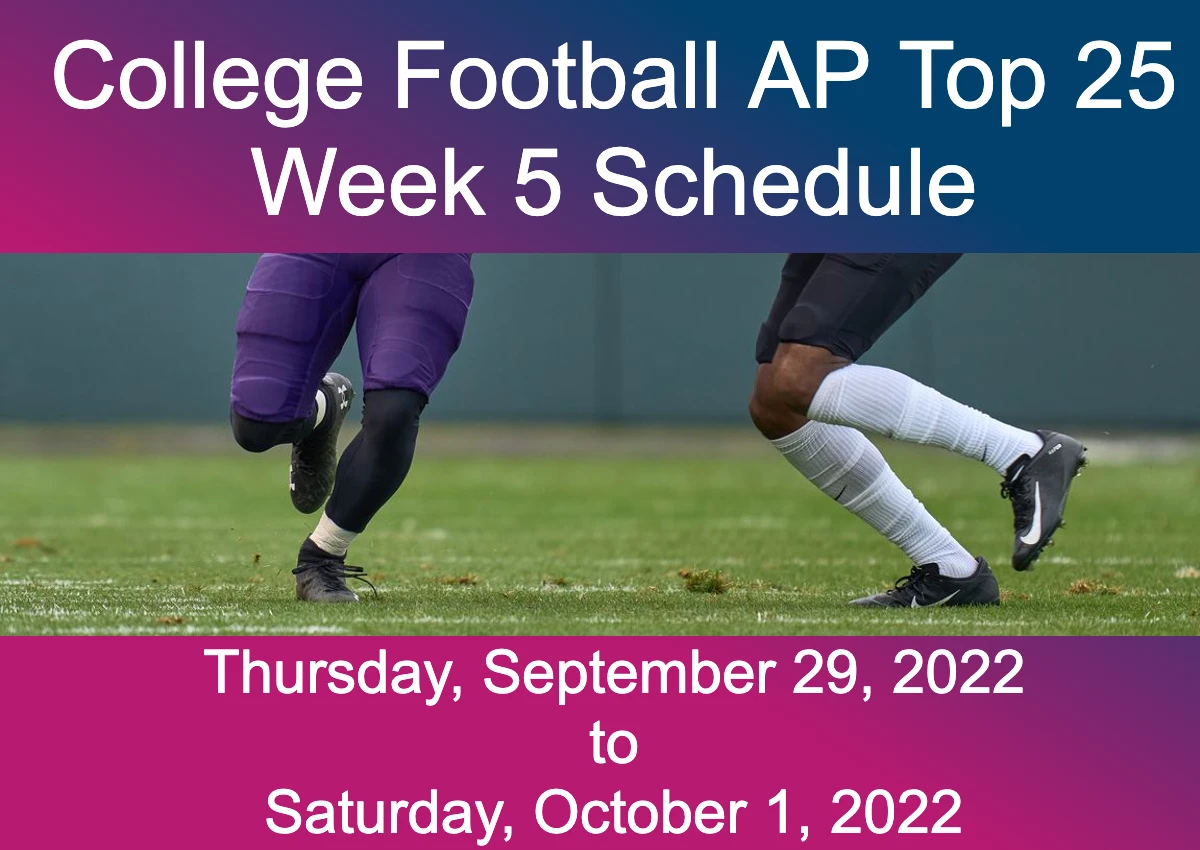 College Football AP Top 25 Schedule For Week 5
