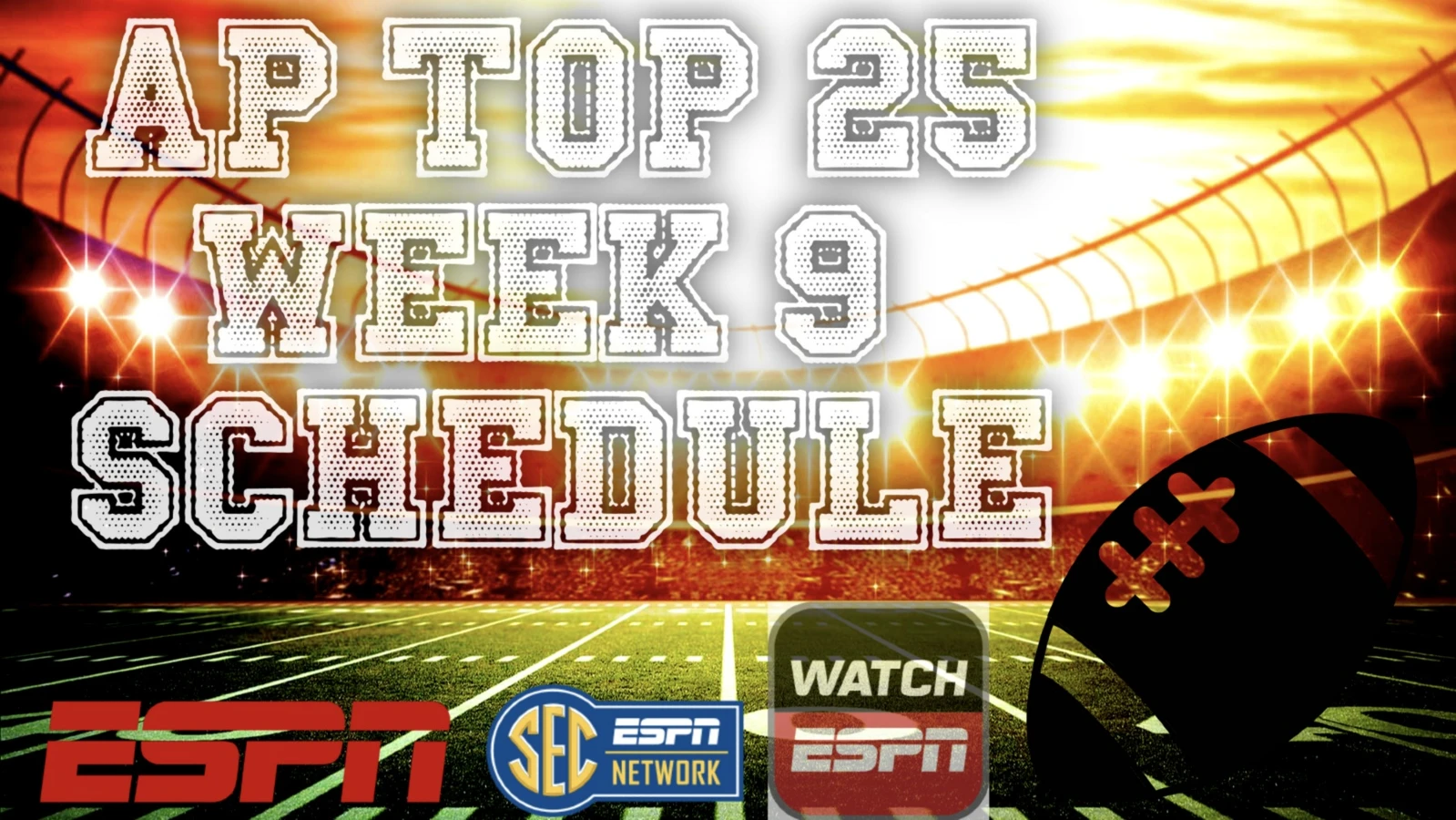 Week 9 college football schedule live