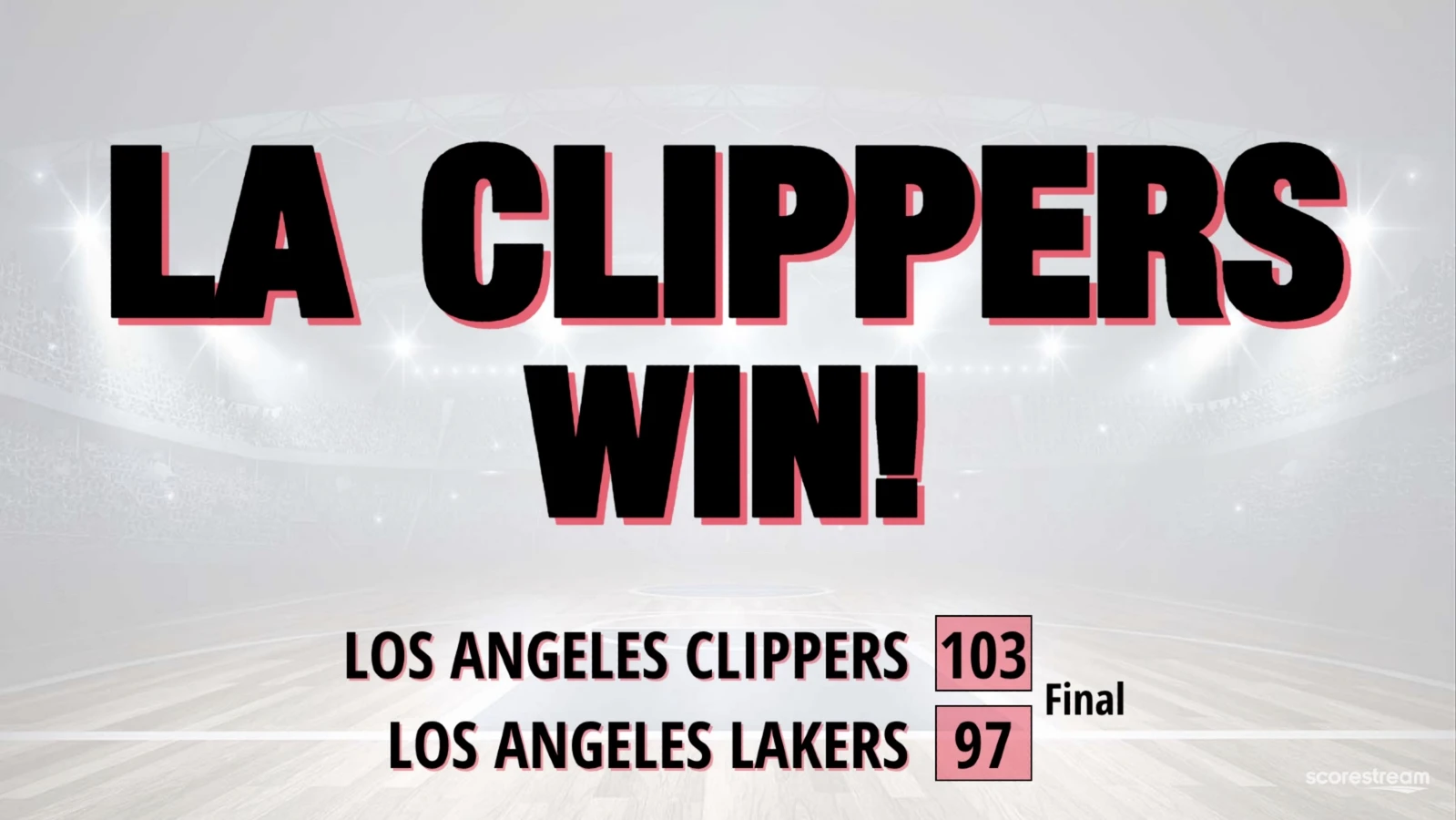 The Los Angeles Clippers beat the Los Angeles Lakers 103-97