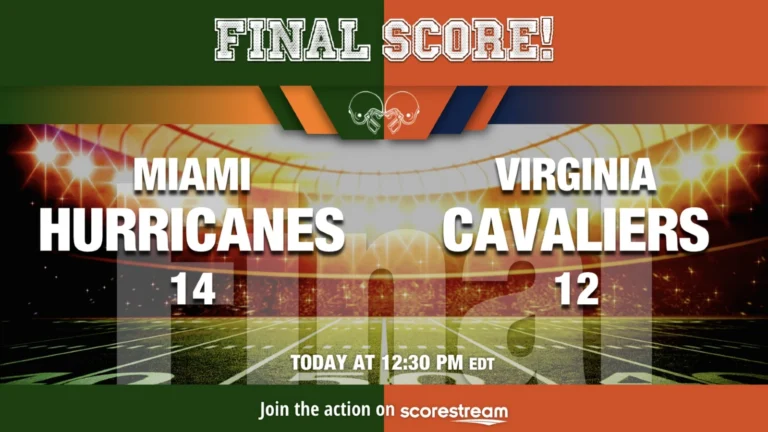Miami 14 edges Virginia 12- Free highlights, box score and report: Oct. 29