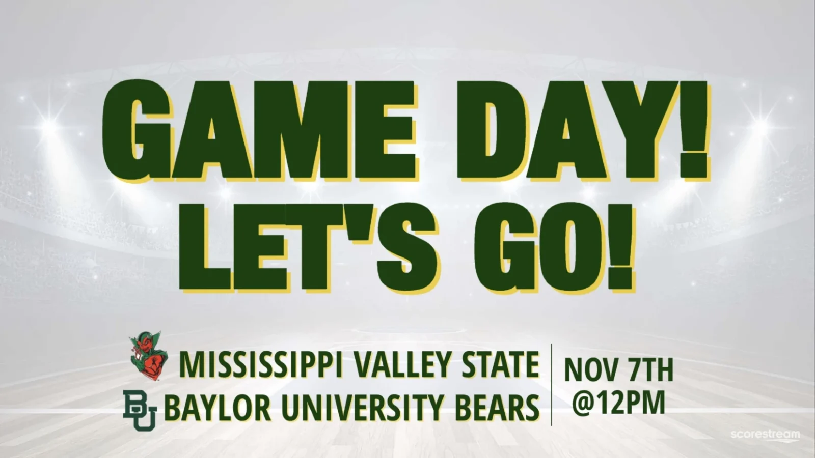 Watch Baylor vs Mississippi Valley State live streaming coverage today