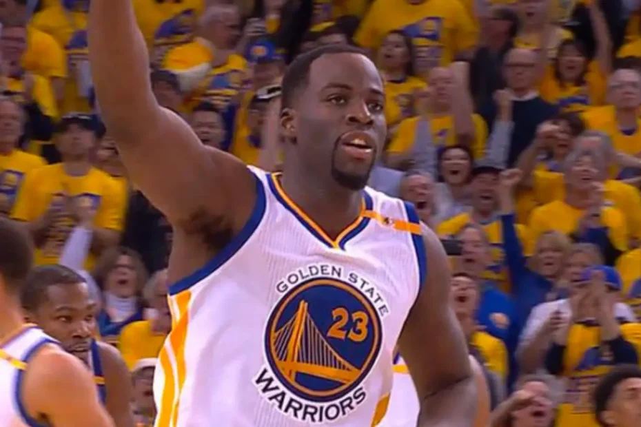Draymond Green of the Golden State Warriors reacts during a game