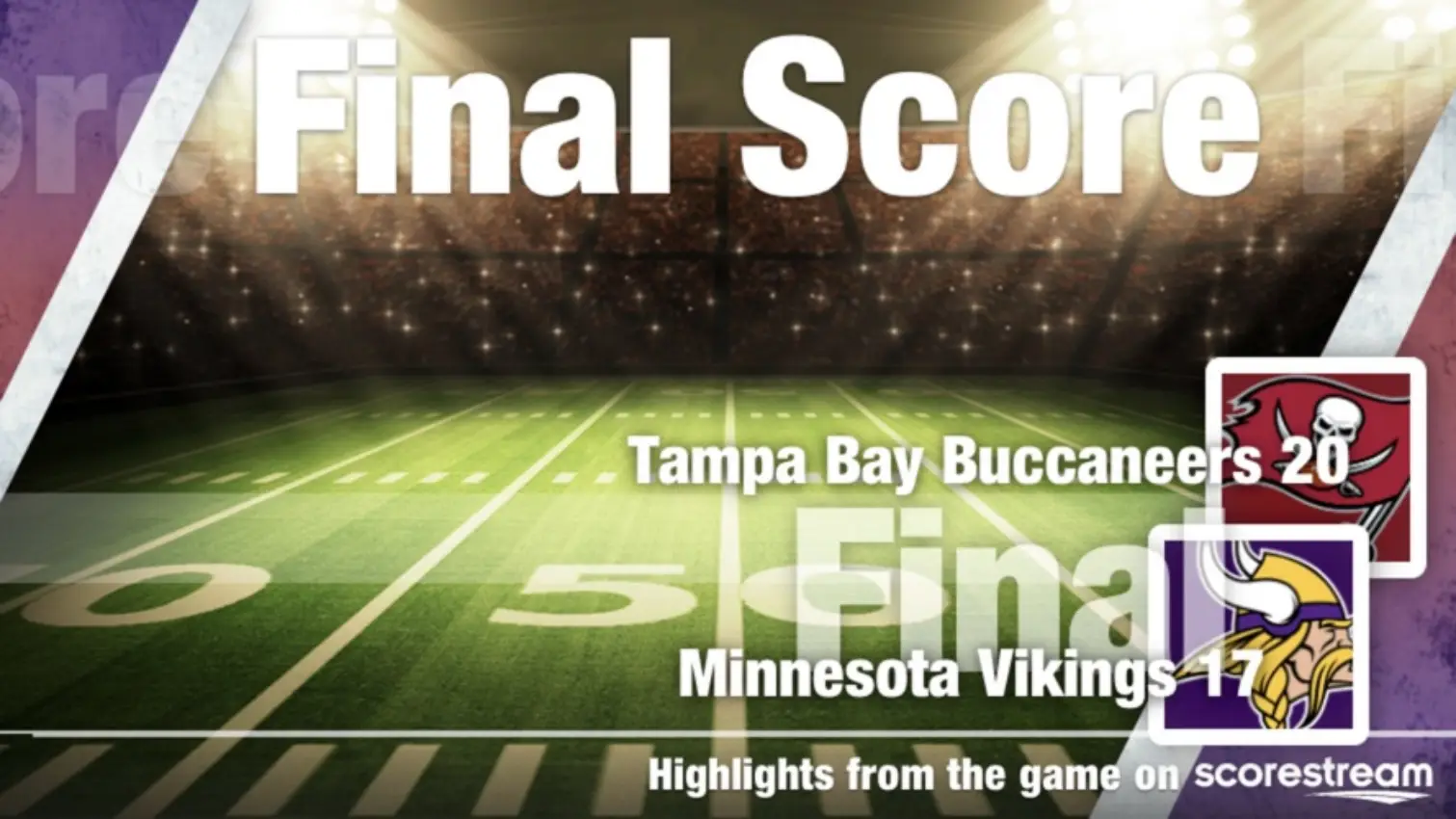 Tampa Bay Buccaneers had a 20-17 win over the Minnesota Vikings