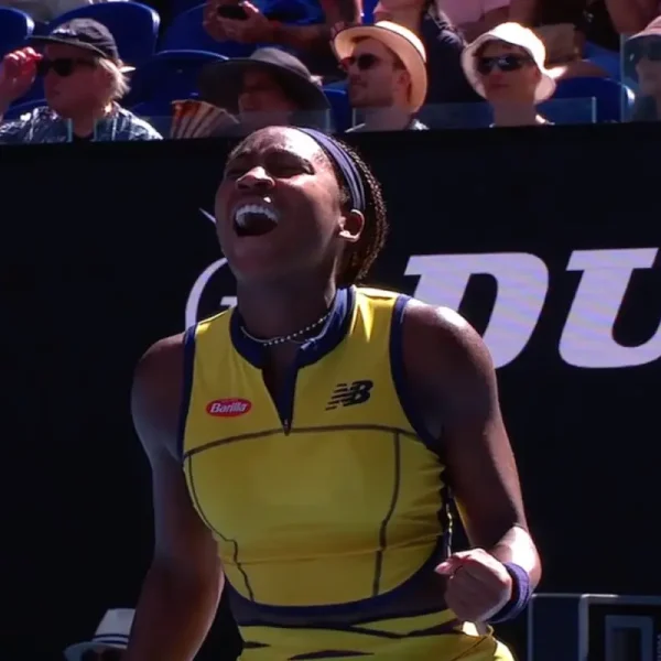 American Coco Gauff in action at the Australian Open