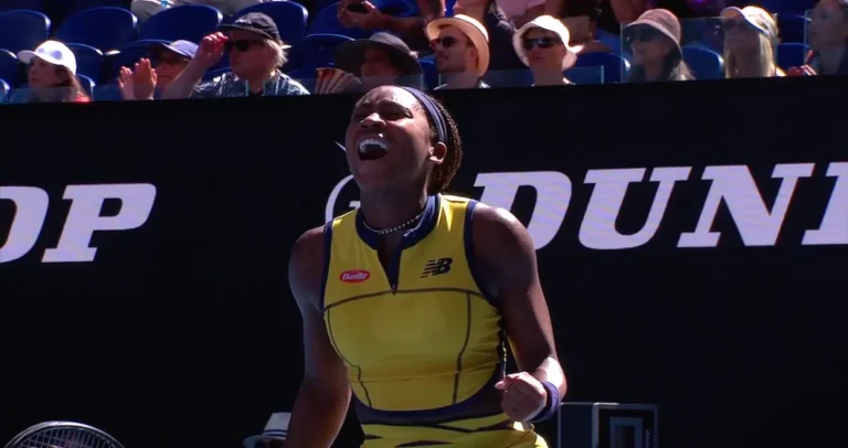 American Coco Gauff in action at the Australian Open