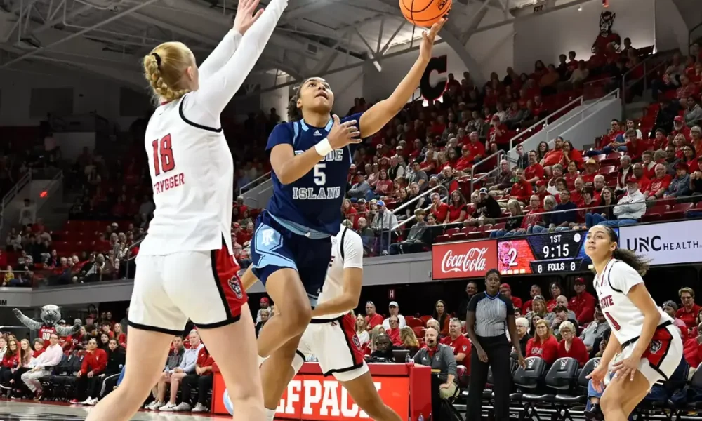Rhode Island women's basketball in action